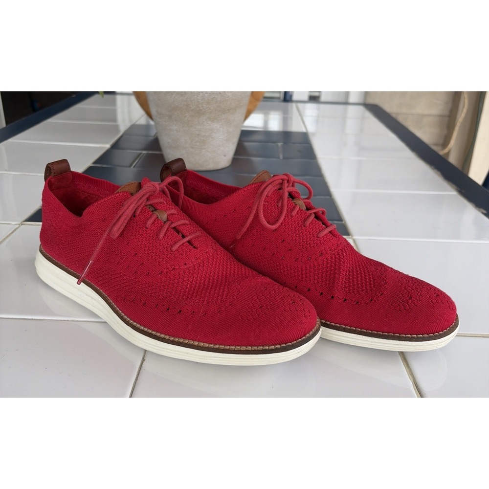 Cole Haan Mens Original Stitchlite Wingtip Casual Oxford Shoes Red Grand OS 9M
